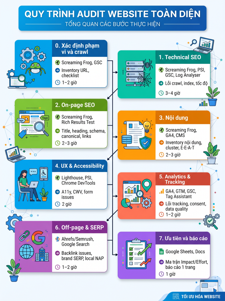 Cách audit website với checklist đầy đủ và ưu tiên