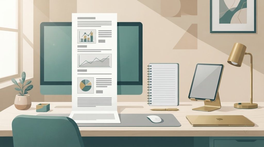 bố cục trang báo cáo dữ liệu với khối trích dẫn đặt dưới mỗi biểu đồ